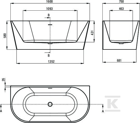 Wall-mounted/free-standing acrylic - KDS_016W