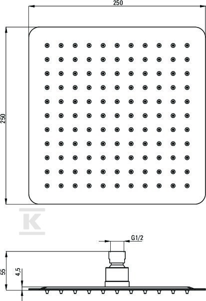 Głowica prysznicowa stalowa - 250x250 - NAC_R02K