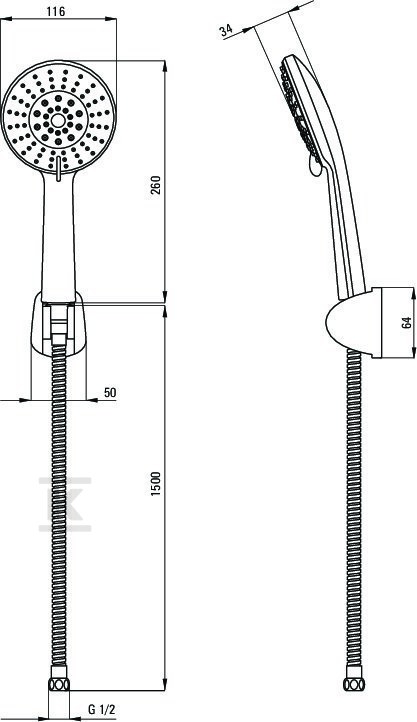 NEO JOKO chrome 1-point shower set - NBJ_041K