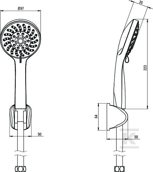 1-point AVIS chrome shower set - NGV_041K