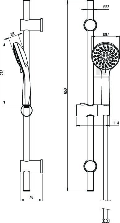 AVIS chrome shower set, 65 cm, - NGV_051K