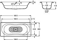 Duo Plus kada 180x80, od emajliranog - A221670000