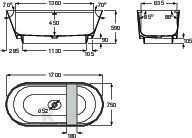 Wanna TURA wolnostojąca Stonex®. - A248671000