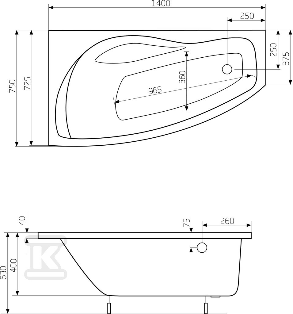 Bathtub Legs Nicole Le 1400X750 - A24T105000