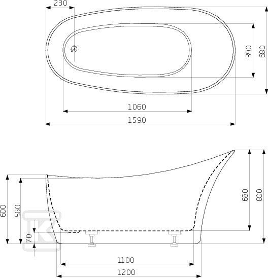 Wanna Wolnostojaca, komplet Dignity - A24T441000