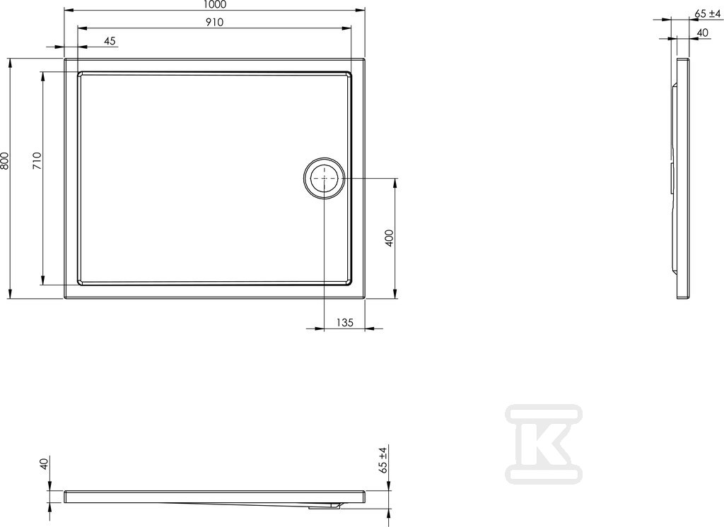 ROCA GRANADA 100x80x4 sprchová vanička - A276261000