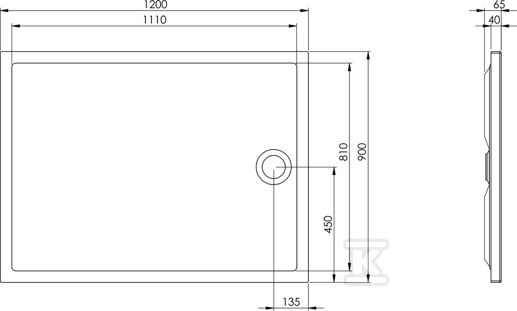 Brodzik GRANADA 120x90x4 FLAT - A276340000