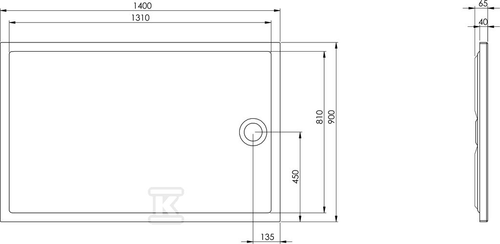 Brodzik GRANADA 140x90x4 FLAT - A276343000