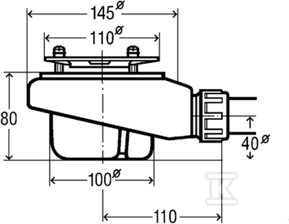 90mm sifón, zhora čistený - A27L018000