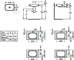 Umywalka INSPIRA SOFT 550x370 H75 - A327504000