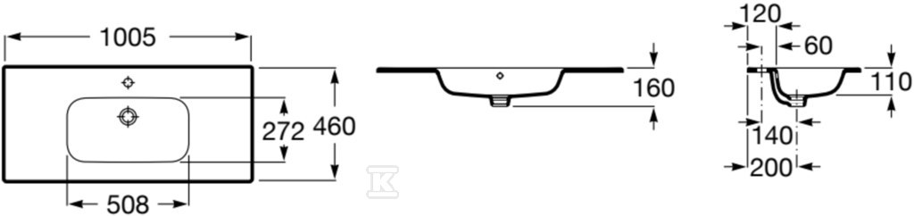 Umywalka meblowa VICTORIA UNIK 100x46 - A32799B000