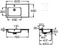 Umywalka meblowa GAP asymetryczna slim - A3279A6000