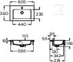 Umywalka meblowa GAP slim UNIK 60x38 cm - A3279AC000