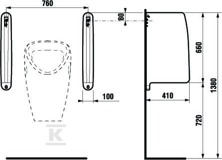 WING 2 pisoárový delič - A387093000