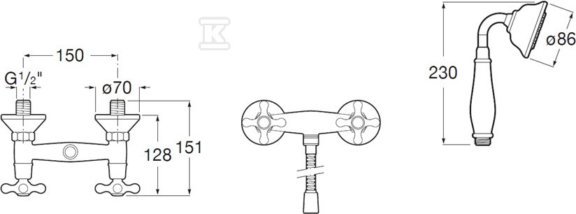 Bateria natryskowa CARMEN dwuuchwytowa - A5A204BC00