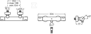 Bateria temostatyczna prysznicowa T-500 - A5A2E18C00