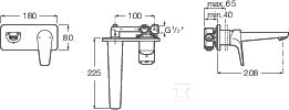 Bateria umywalkowa ATLAS podtynkowa, - A5A3590C00