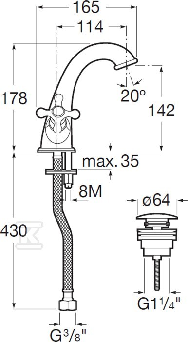 Bateria umywalkowa CARMEN dwuuchwytowa - A5A3A4BC00