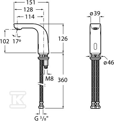 Elektronická umývadlová batéria ROCA - A5A5609C00