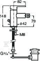 Bateria bidetowa CARELIA z korkiem - A5A608AC0K