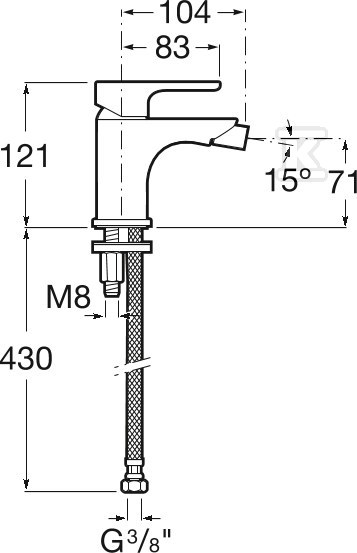 Bateria bidetowa L20 XL długi uchwyt - A5A6B09C00