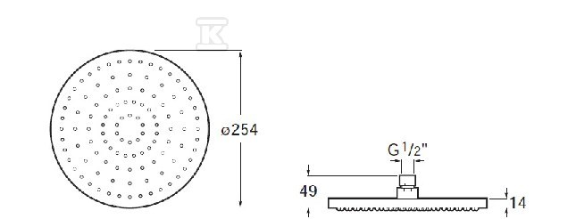 Rainsense okrugla glava 254 ABS hrom - A5B2250C00