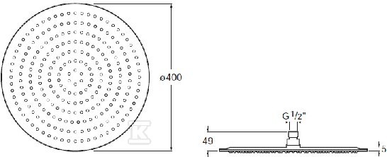 Cap rotund Raindream din otel - A5B2650C00