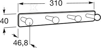 Victoria vešalica, četvorostruka zidna - A816652001
