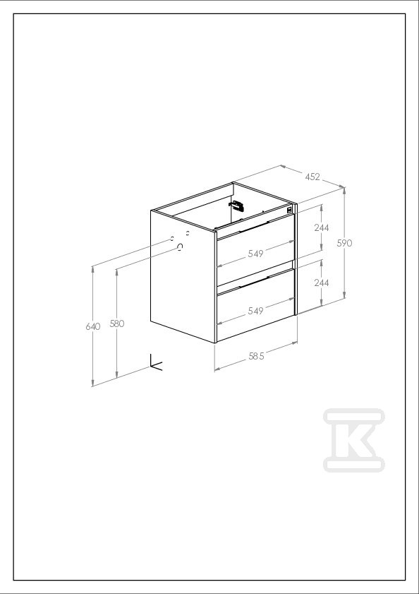 Szafka łazienkowa ALPINE 60 cm z 2 - A857863464