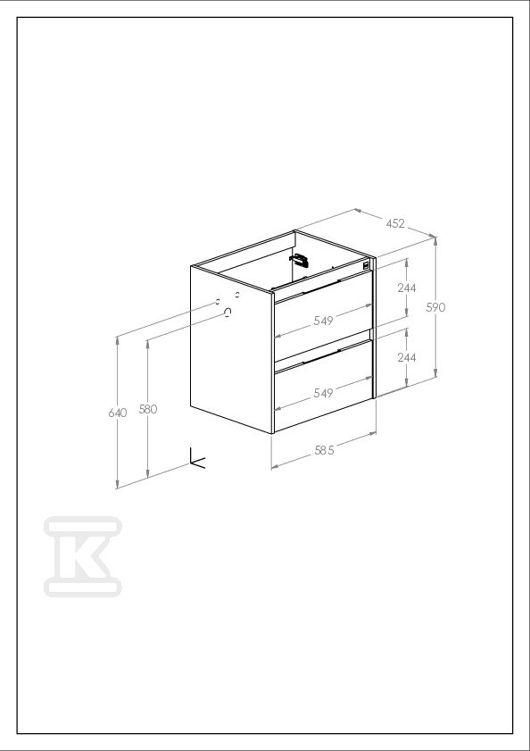 Szafka łazienkowa ALPINE 60 cm z 2 - A857863532