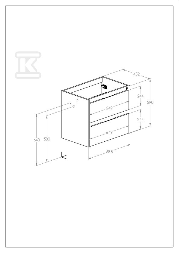 Szafka łazienkowa ALPINE 70 cm z 2 - A857864464