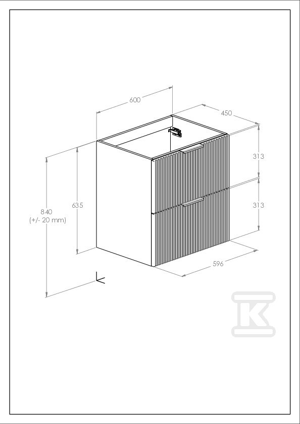 Szafka łazienkowa REEF 60 cm z 2 - A857954464