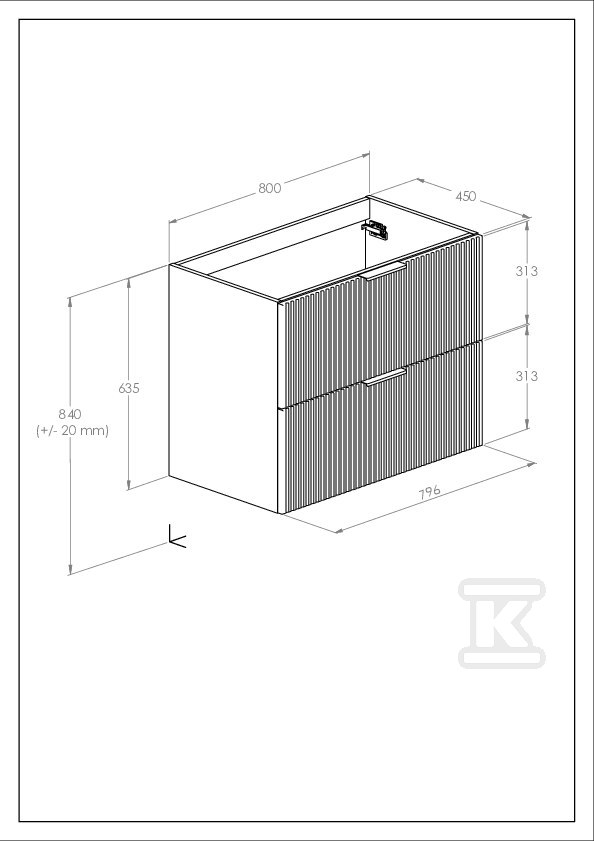 Szafka łazienkowa REEF 80 cm z 2 - A857955464