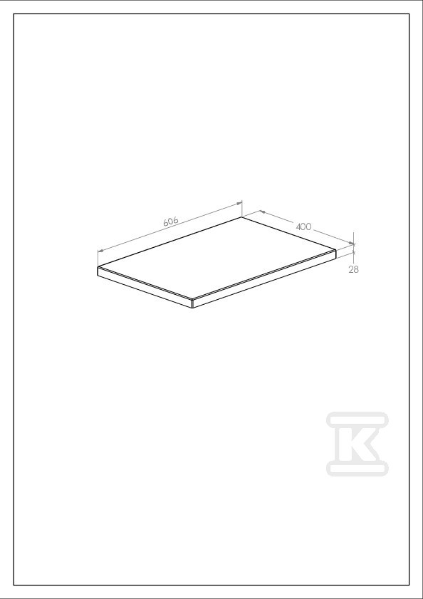 Blat łazienkowy KWADRO 60 cm MDF, dąb - A857963578