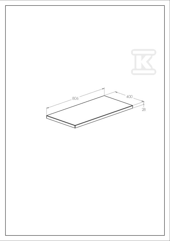 Blat łazienkowy KWADRO 80 cm MDF, dąb - A857964578