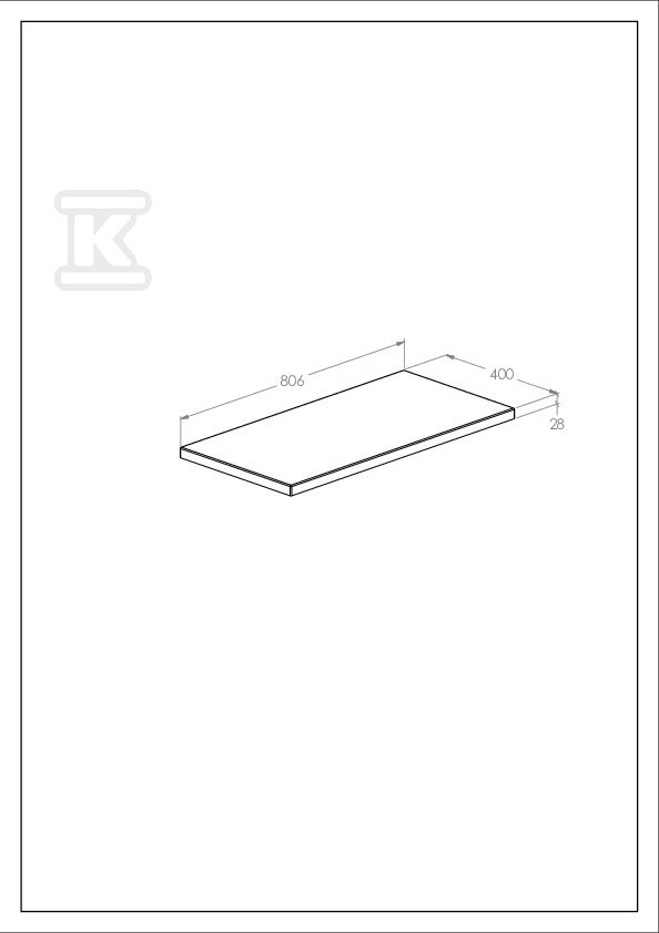 Blat łazienkowy KWADRO80 cm MDF, biały - A857964806