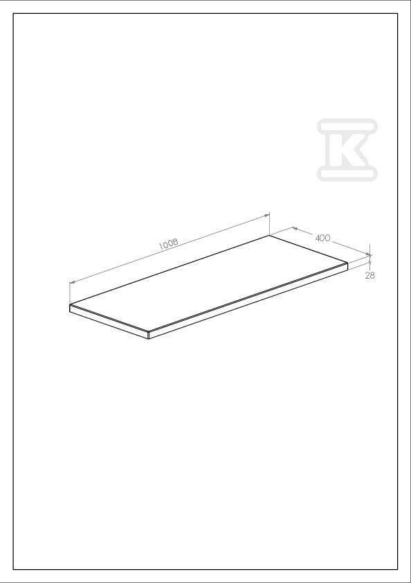 Blat łazienkowy KWADRO 100 cm MDF, dąb - A857965578