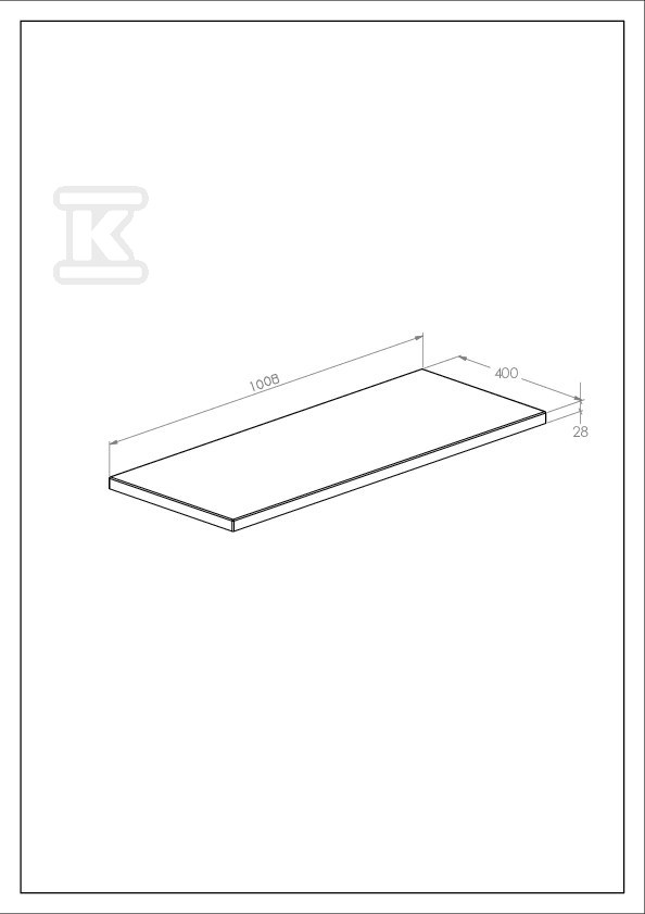 Blat łazienkowy KWADRO 100 cm MDF, - A857965579