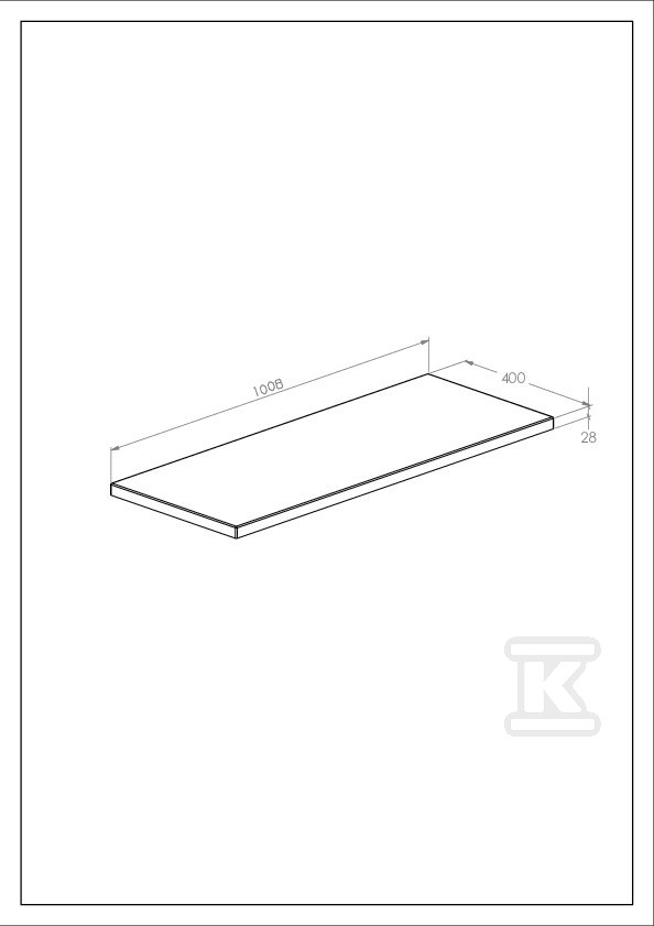 Blat łazienkowy KWADRO 100 cm MDF, - A857965806