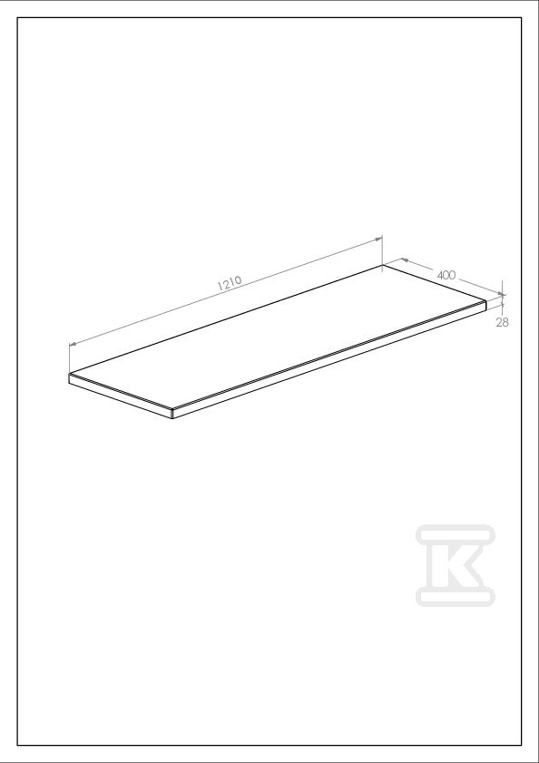 Blat łazienkowy KWADRO 120 cm MDF, dąb - A857966578