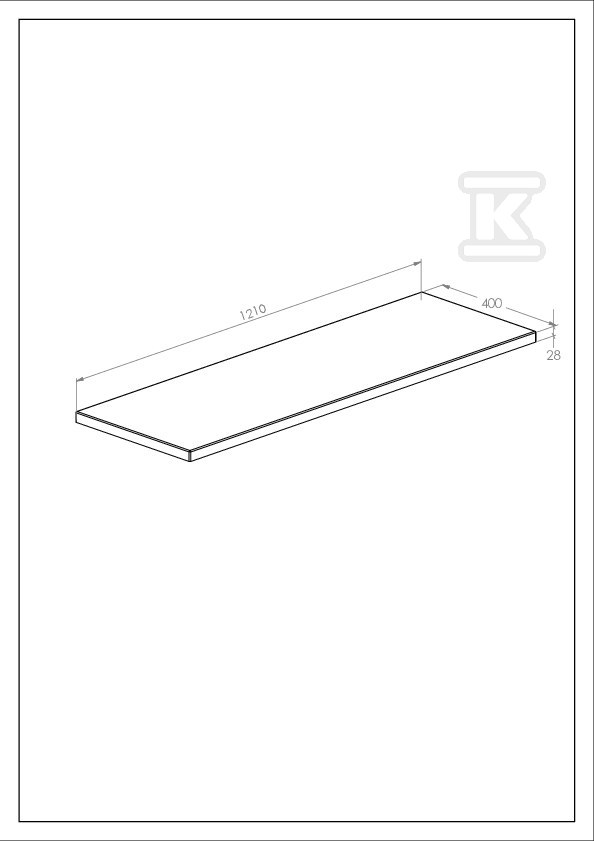 Blat łazienkowy KWADRO 120 cm MDF, - A857966579