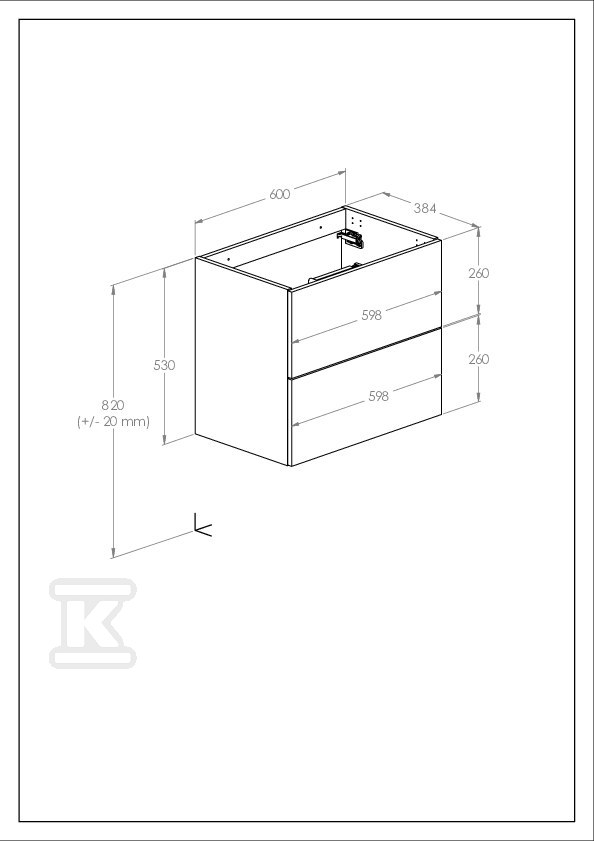 Szafka łazienkowa KWADRO 60 cm z 2 - A857969153