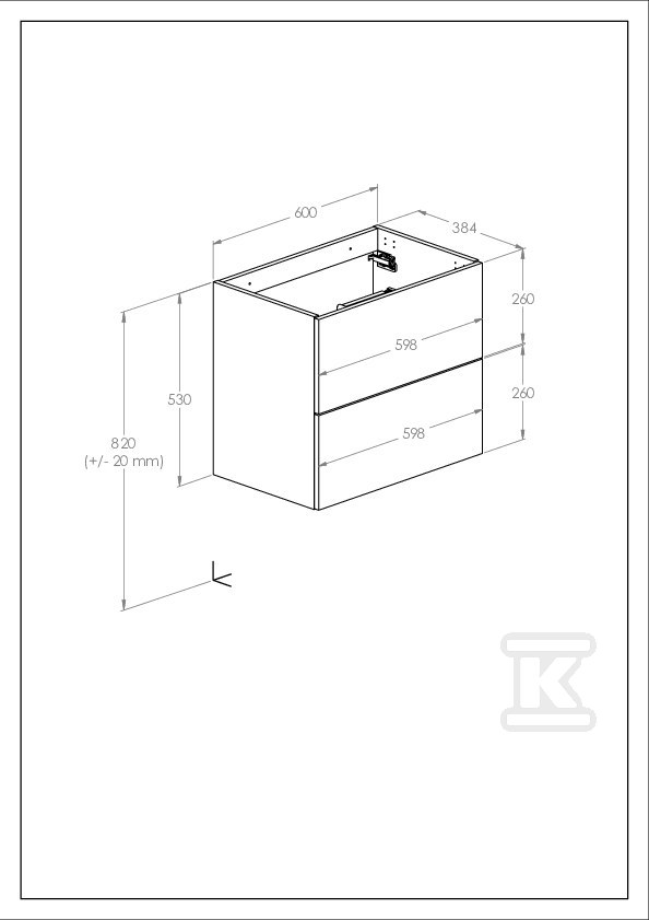 Szafka łazienkowa KWADRO 60 cm z 2 - A857969351