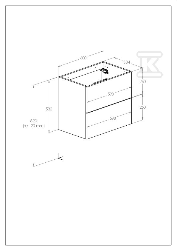 Szafka łazienkowa KWADRO 60 cm z 2 - A857969808