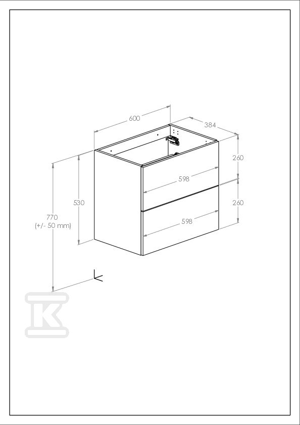 Komoda łazienkowa KWADRO 60 cm z 2 - A857971806