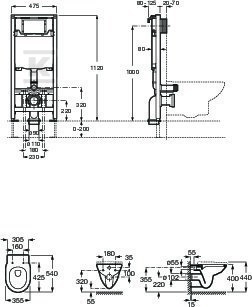 Zestaw stelaż WC Duplo One + miska WC - A893104440