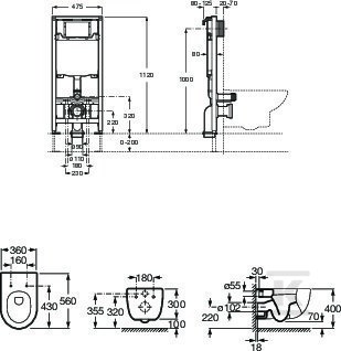 Zestaw stelaż WC Duplo One + miska WC - A893104520