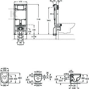 Zestaw stelaż WC Duplo One + miska WC - A893104530