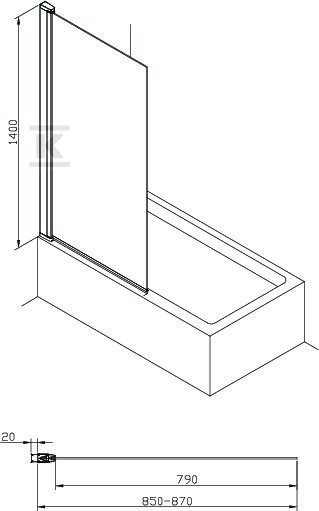 Parawan wannowy CAPITAL 85x140 - AM4008512M