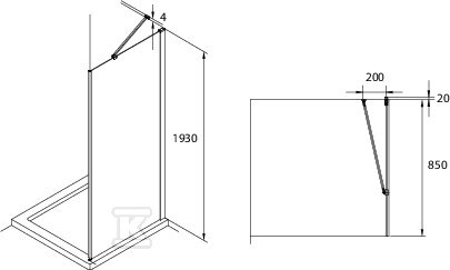 Ścianka boczna Capital Black 90x195 - AM4409016M